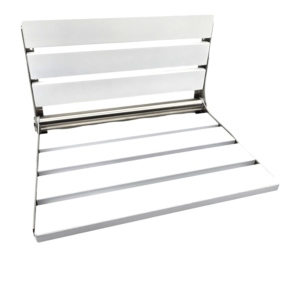 Wall Mount Shower Seat‎ 18" Fold Down Bench Stainless Steel & Teak Wood
